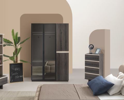 Focus Genç Odası - (3 Kapılı Dolap + Çalışma Masası + Başlıklı Karyola (100x200)