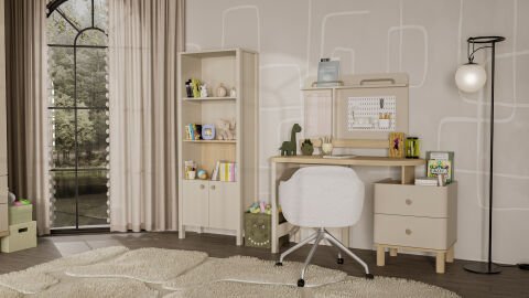 Maya Genç Odası - (3 kapılı Dolap + Çalışma Masası Alt Modül + Karyola 100x200)