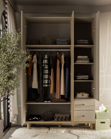 Maya Genç Odası - (3 kapılı Dolap + Çalışma Masası Alt Modül + Karyola 100x200)