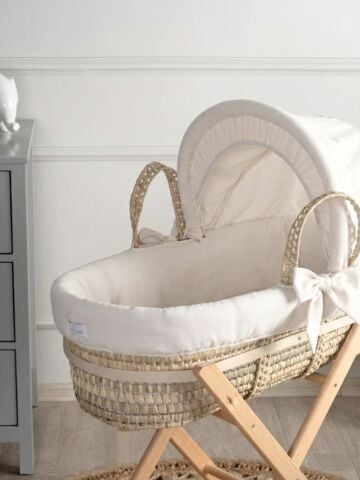 Hasır Sepet Seti Düz Ayaklı Ekru 85 cm