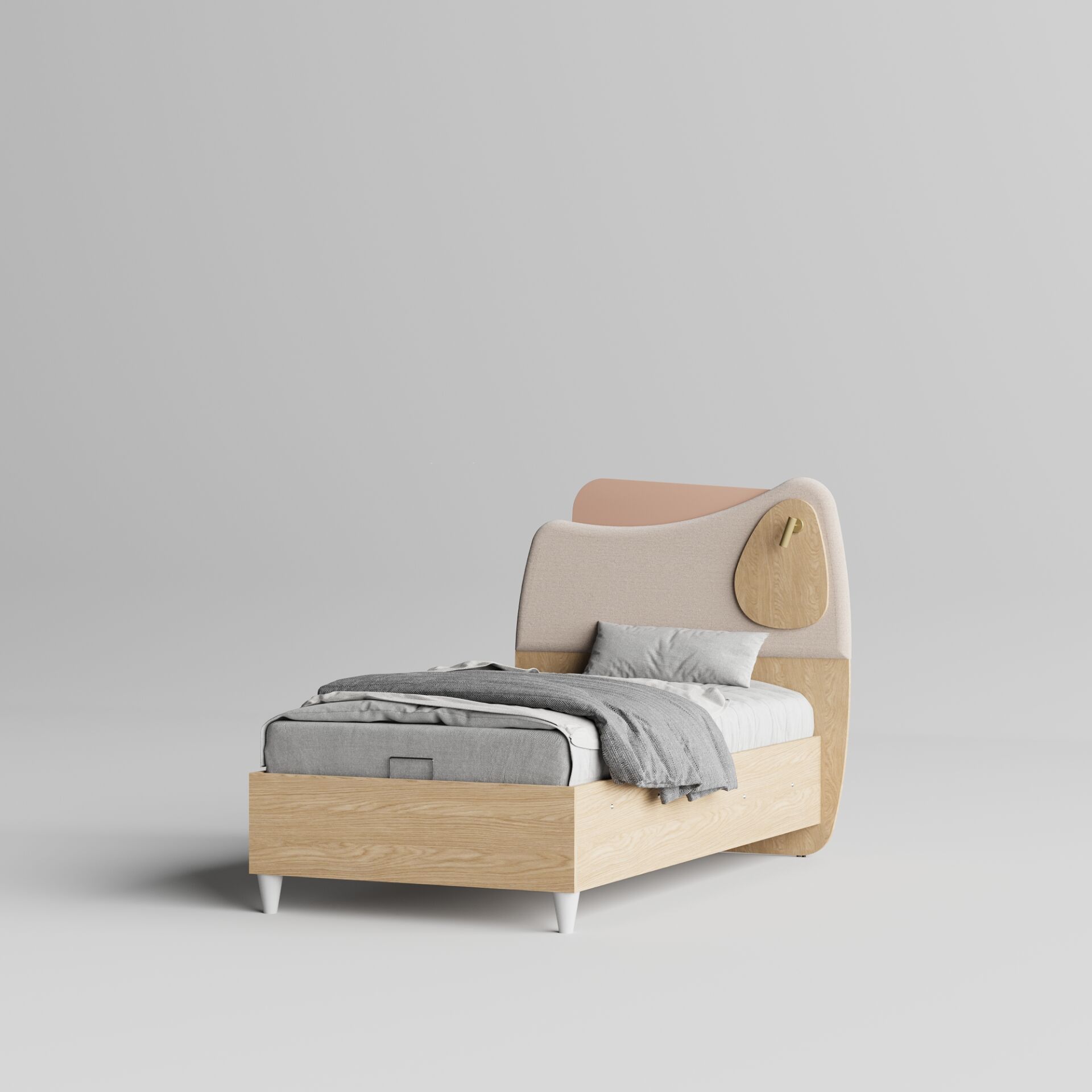 Osaka Başlıklı Bazalı Karyola (100x200)