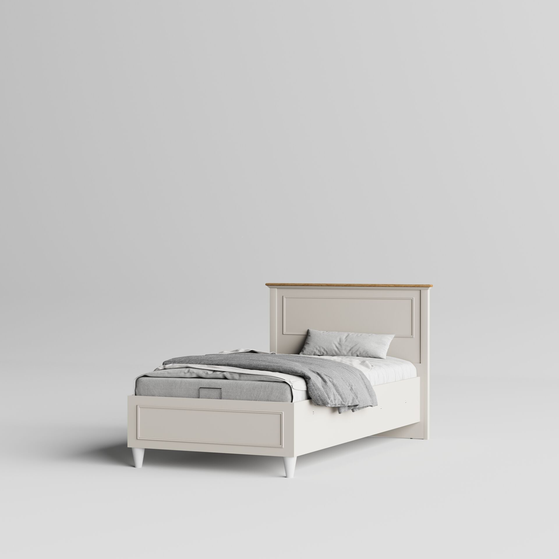 Petra Ay Başlıklı Bazalı Karyola (100x200)